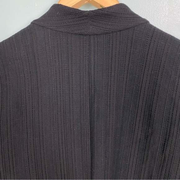 Eileen Fisher Black Cotton Blend Sz L Cardigan‎ Gauze Lightweight Pockets - Picture 6 of 6